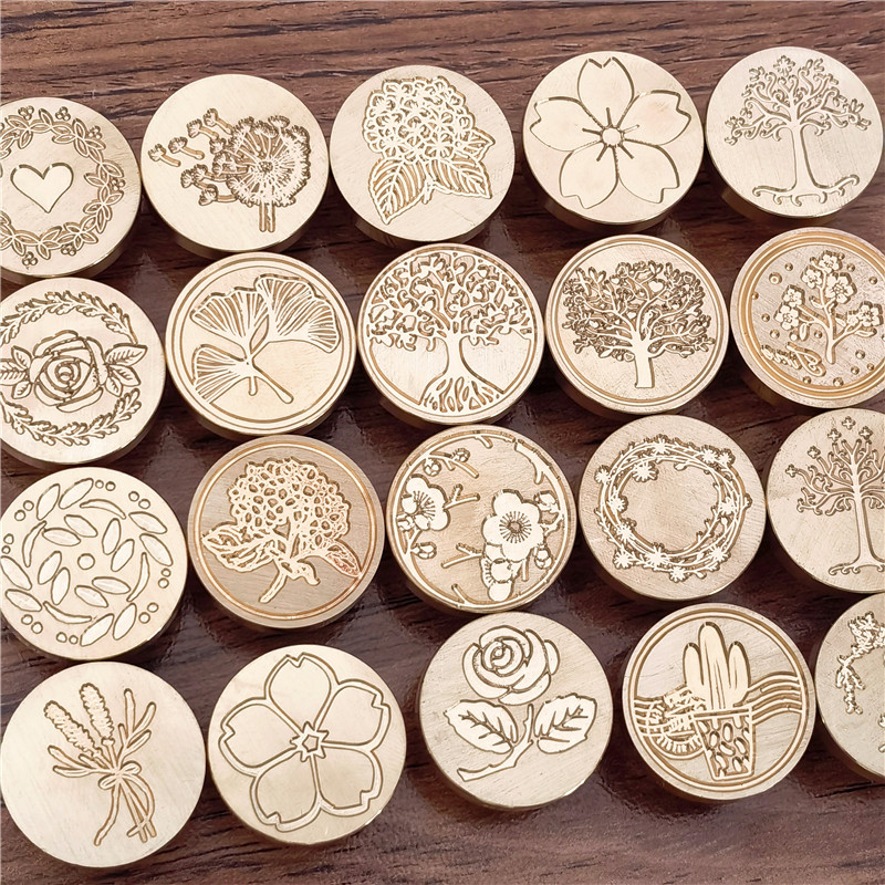 Wax Seal Stamp Set - 왁스 인감 스탬프 헤드 꽃 스탬프