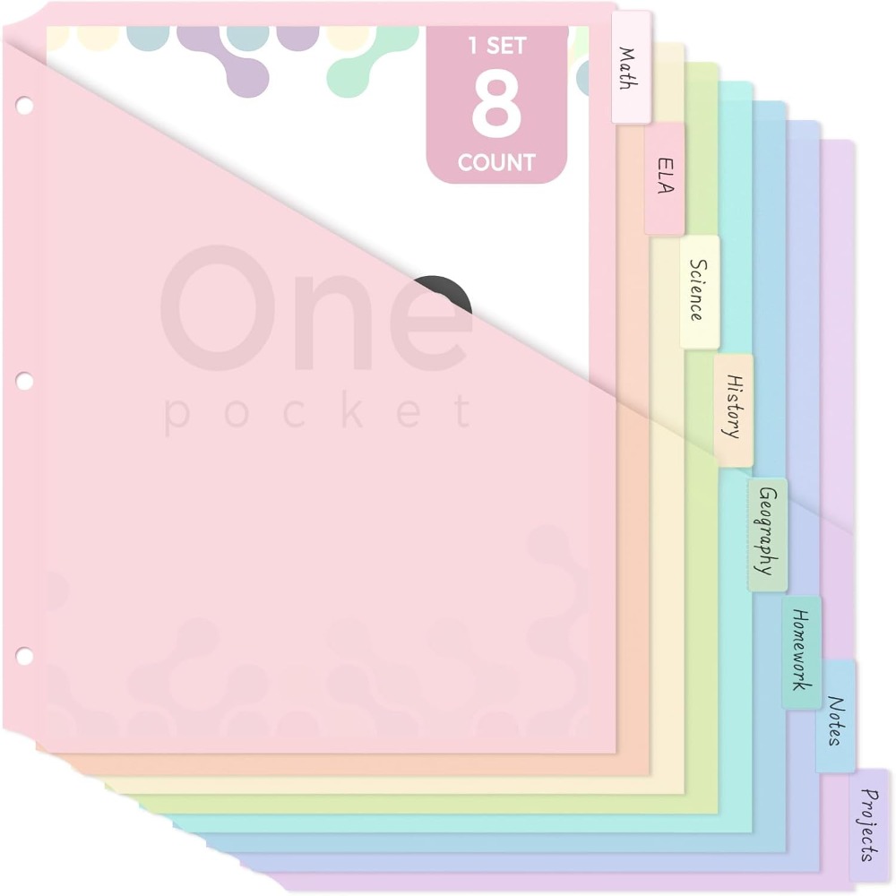 8개 A4 파스텔 바인더 디바이더 8탭 디바이더 3링  - Tab Divider A4 리뷰 및 가격